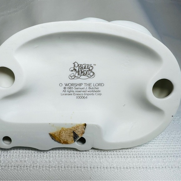 Precious Moments Sam Butcher O Worship the Lord Olive Branch Mark Discontinued - Picture 3 of 9